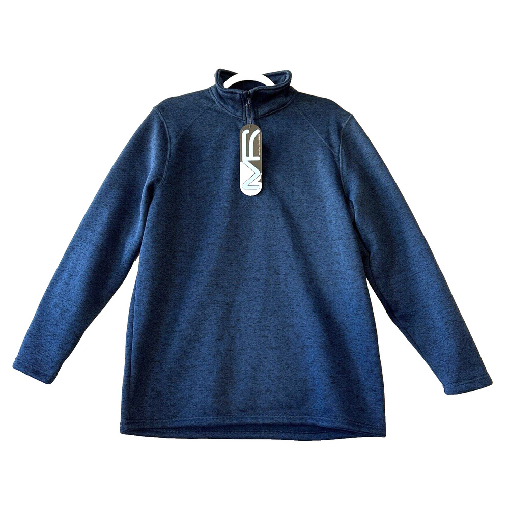 Mack Russo Mens Blue Long Sleeve 1/4 Zip Pullover Sweatshirt Size Large NWT